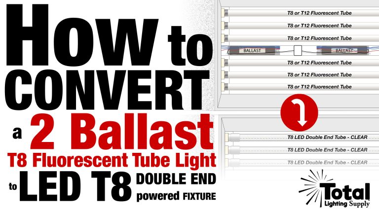 How to convert a TWO Ballast T8 Fluorescent Tube Light to LED T8 DOUBLE END powered Fixture